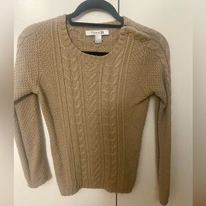 Forever21 tan cable knit sweater - Size S